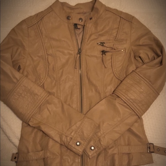 Vintage Member’s Only Style, Tan, Faux Leather Jacket, by Forever 21 - Picture 3 of 10